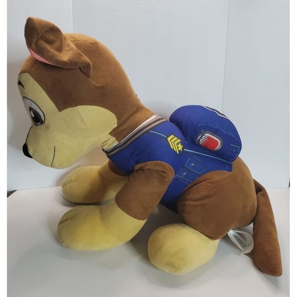 Paw Patrol Chase Plush Toy Sitting 17" Brown & Blue Polyester Stuffed Animal - Picture 15 of 16